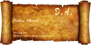 Daku Abod névjegykártya